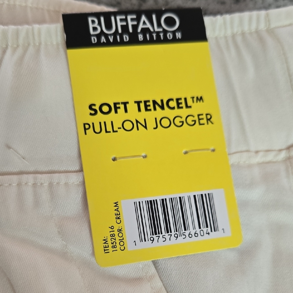 Buffalo David Bitton Women Small Cream Elastic Waist Patch Pocket Pull-On Jogger - Picture 7 of 16